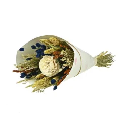 Bouquet de fleurs séchées Sola L coloris bleu beige - H 55 cm