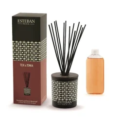 Bouquet parfumé déco et sa recharge Teck et Tonka Esteban - 100 ml