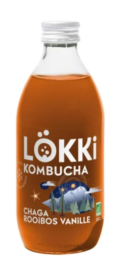 Bouteille de Kombucha Chaga rooibos vanille édition limitée Lökki - 33 cl