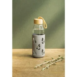 Bouteille en verre et silicone nomade 55 cl coloris gris H 21 x Ø 7 cm