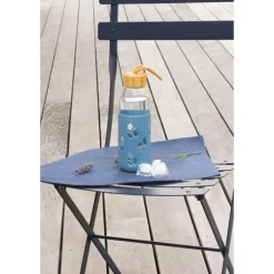 Bouteille en verre et silicone nomade 55 cl coloris bleu H 21 x Ø 7 cm