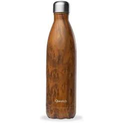 Bouteille isotherme coloris marron en inox Wood Qwetch - 750 ml
