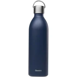 Bouteille isotherme en inox recyclé coloris bleu marine Qwetch Active Matt - 1000 ml