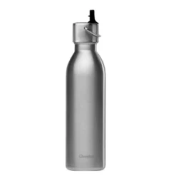 Bouteille isotherme en inox recyclé coloris gris avec bouchon sport Qwetch Active - 600 ml