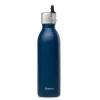 Bouteille isotherme en inox recyclé coloris bleu marine avec bouchon sport Qwetch Active Matt - 600 ml