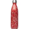 Bouteille isotherme Qwetch en inox Flowers rouge 750 ml