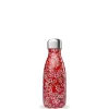 Bouteille isotherme Qwetch en inox Flowers rouge 260 ml