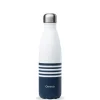 Bouteille isotherme Qwetch en inox Marinière bleu blanc 500 ml