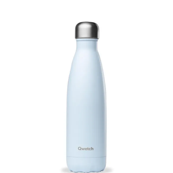 Bouteille isotherme Qwetch en inox Pastel bleu 500 ml