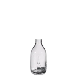 Bouteille visage en verre transparent - Ø 9 x H 17 cm