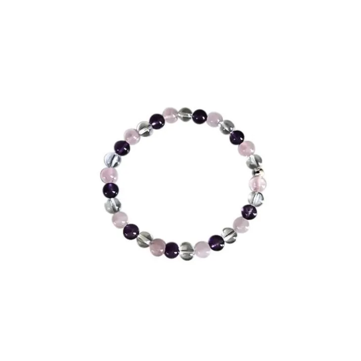Bracelet améthyste cristal quartz rose 6mm