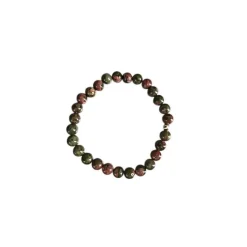 Bracelet unakite vert 8mm