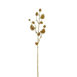 Branche artificielle avec pommes de pin or - H 70 cm