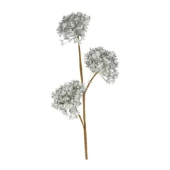 Branche artificielle avec fleurs argentées - 77 x 30 x 10 cm