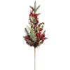 Branche artificielle de sapin et décoration rouge Norah - 73 x 13 cm