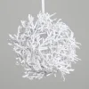 Branche décorative forme boule enneigée blanche - Ø 27 cm