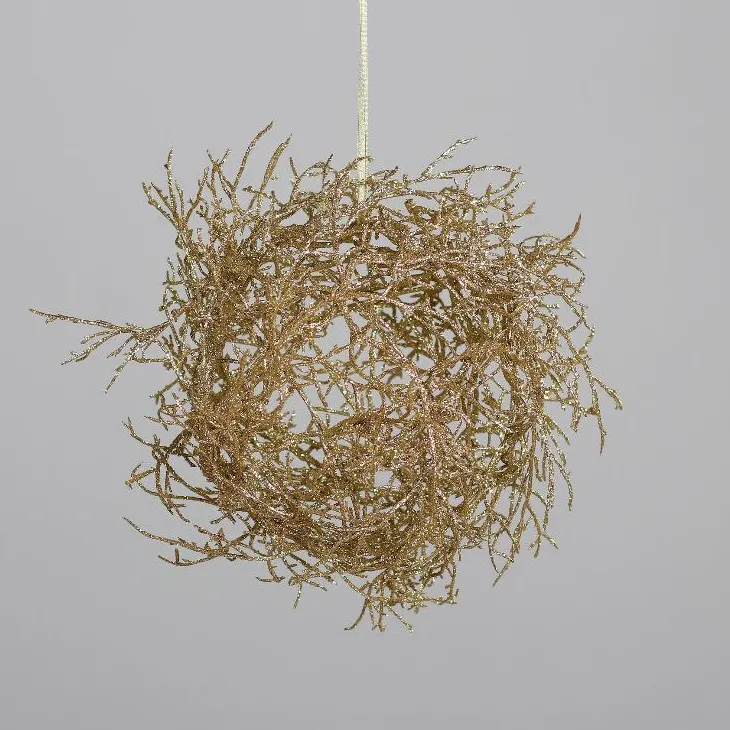Branche décorative forme boule or - Ø 27 cm
