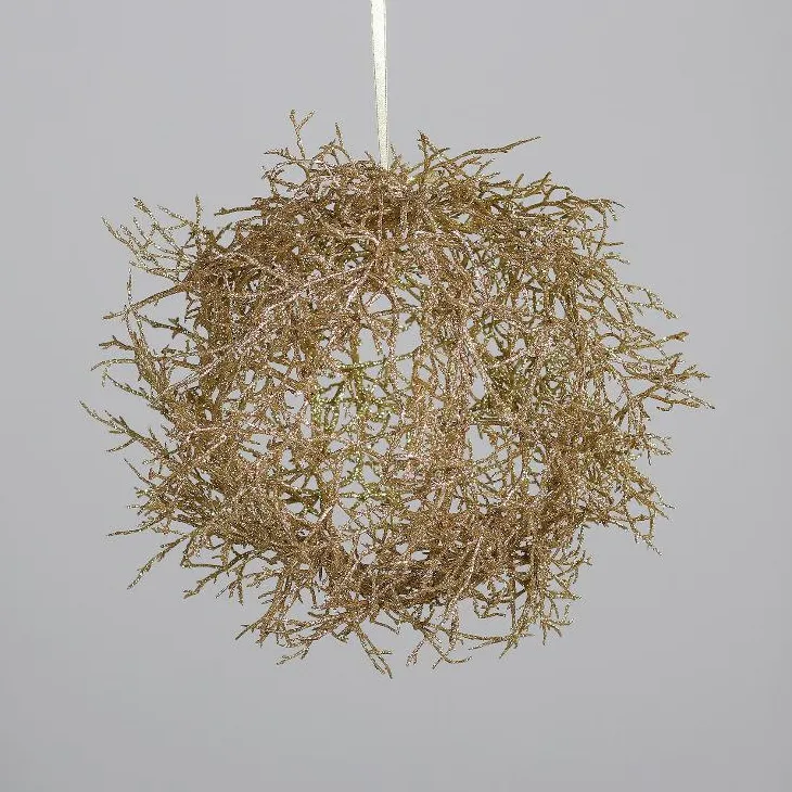 Branche décorative forme boule or - Ø 40 cm