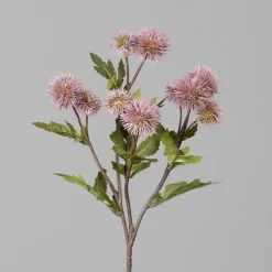 Branche de chardon boule rose vif artificiel - 56 cm