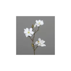 Branche de magnolia artificielle 4 fleurs et 2 boutons - 40 cm
