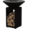 Brasero B.B.O.68 pour 10 personnes coloris noir en acier brut Oyat - Ø 68 cm