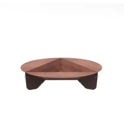 Brasero de sol en acier coloris cognac Oyat 80 - Ø 80 x H 24,5 cm