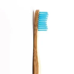 Brosse à dents pour adulte en bambou souple coloris bleu