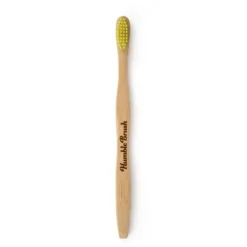 Brosse à dents pour adulte en bambou souple coloris jaune
