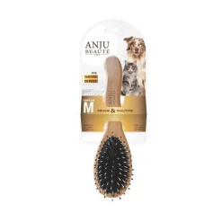 Brosse pour chien et chat 2 en 1 coloris marron Anju Beauté – Taille M
