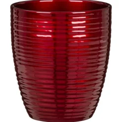 Cache pot en céramique rouge Scheurich 669 Orchidées Bordeaux Brilliant - Ø 14 cm