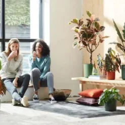 Cache pot vert leaf green Elho b.for soft - Ø 14 cm