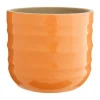 Cache-pot Aceno coloris orange en céramique - Ø 13,3 cm x 11,8 cm