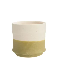 Cache-pot Baby coloris beige en céramique - 7 x 7 x 7 cm