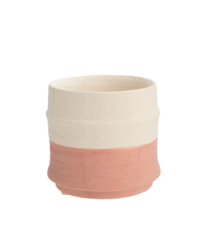 Cache-pot Baby coloris beige en céramique - 7 x 7 x 7 cm