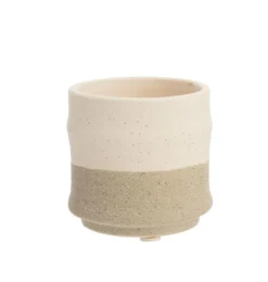 Cache-pot Baby coloris beige en céramique - 7 x 7 x 7 cm