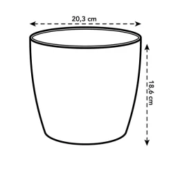 Cache-pot Brussels rond Ø 20x 18,6 cm polypropylène injecté