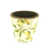 Cache-pot citron coloris jaune en céramique - Ø 14,5 cm x 13,5 cm