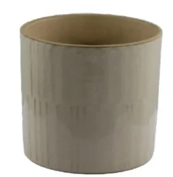 Cache-pot coloris beige en céramique - Ø 23,5 x 19,8 cm