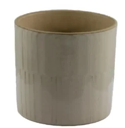 Cache-pot coloris beige en céramique - Ø 13 x 12 cm