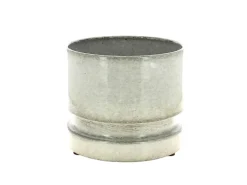 Cache-pot coloris blanc en zinc woodlog - Ø 21 cm x 18 cm