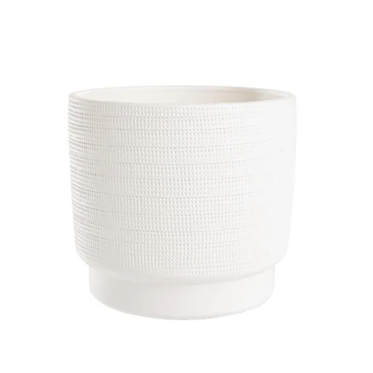 Cache-pot coloris blanc Madeira - 20 x 18 cm