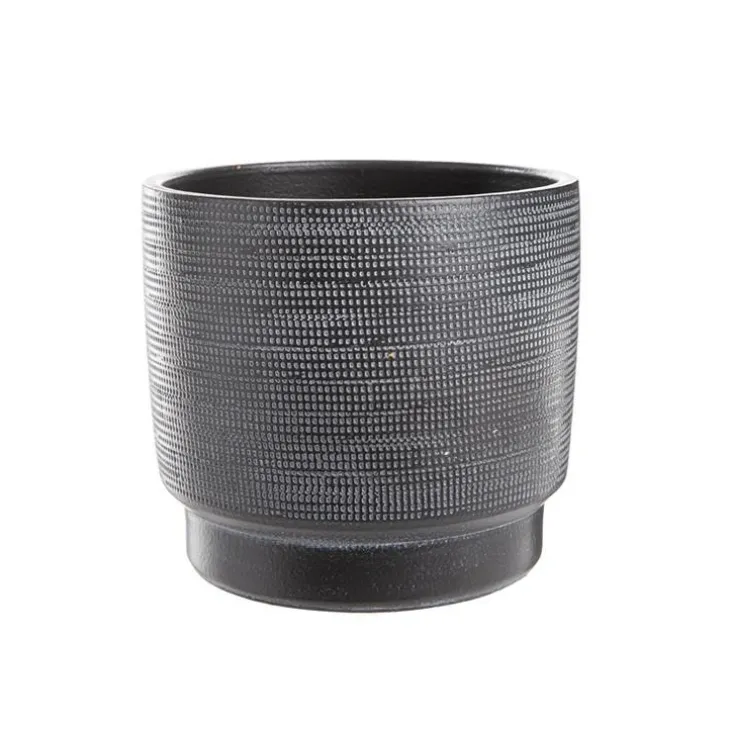 Cache-pot coloris noir Madeira - 14,5 x 13 cm