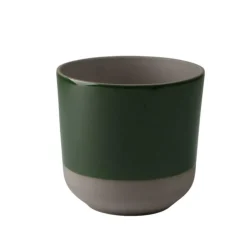 Cache-pot coloris vert en céramique Sandstone - Ø 25 x 23,8 cm