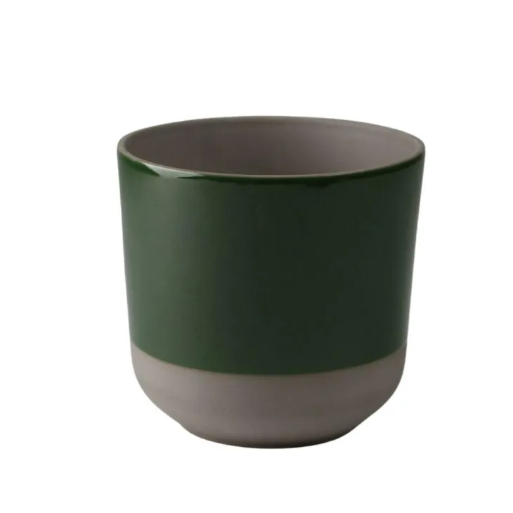 Cache-pot coloris vert en céramique Sandstone - Ø 30 x 28 cm