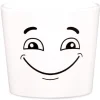 Cache-pot en céramique blanc motif sourire Scheurich 870 Vibes - Ø 9 cm