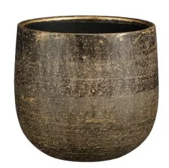 Cache-pot en céramique coloris bronze métallique Edelman Hollande Marcus – Ø 21 x H 19 cm
