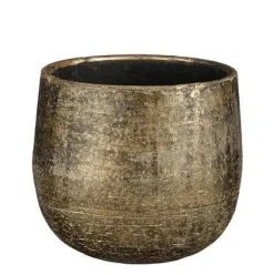 Cache-pot en céramique coloris bronze métallique Edelman Hollande Marcus – Ø 18 x H 16 cm