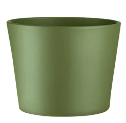 Cache-pot en céramique coloris olive Fresh – Ø 17,5 x H 20,5 cm