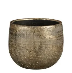 Cache-pot en céramique coloris bronze métallique Edelman Hollande Marcus – Ø 16 x H 14 cm