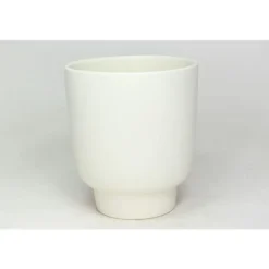 Cache-pot en céramique crème mat Haut Calm - Ø 13/12 x H 15 cm